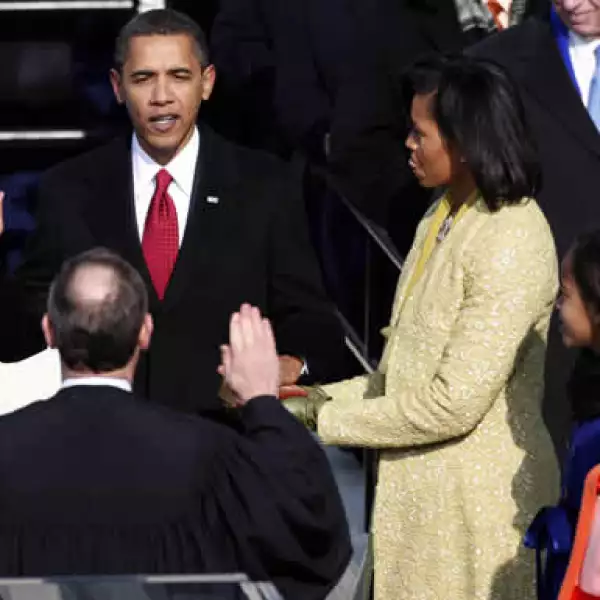 Barack Obama, al momento de jurar como mandatario 44 de EU.