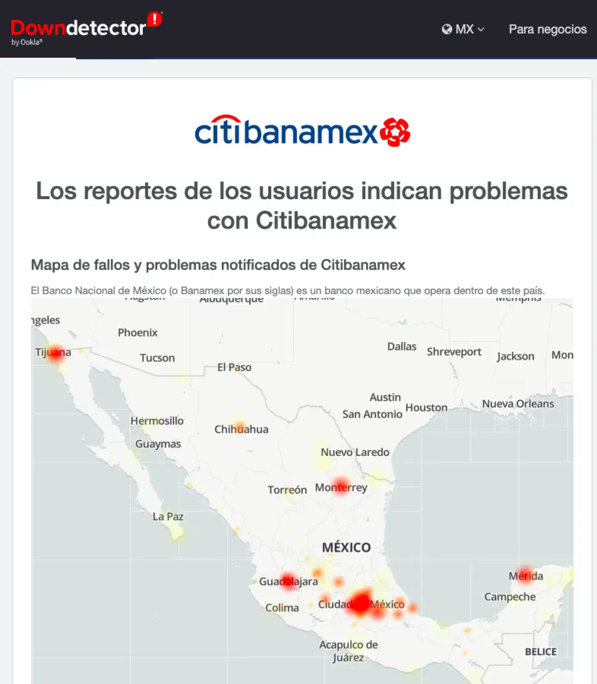 Falla app de Banamex