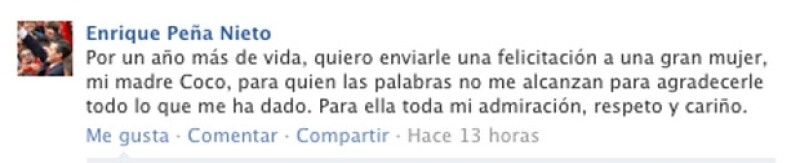 Este fue el mensaje que compartió Pena Nieto con sus seguidores.