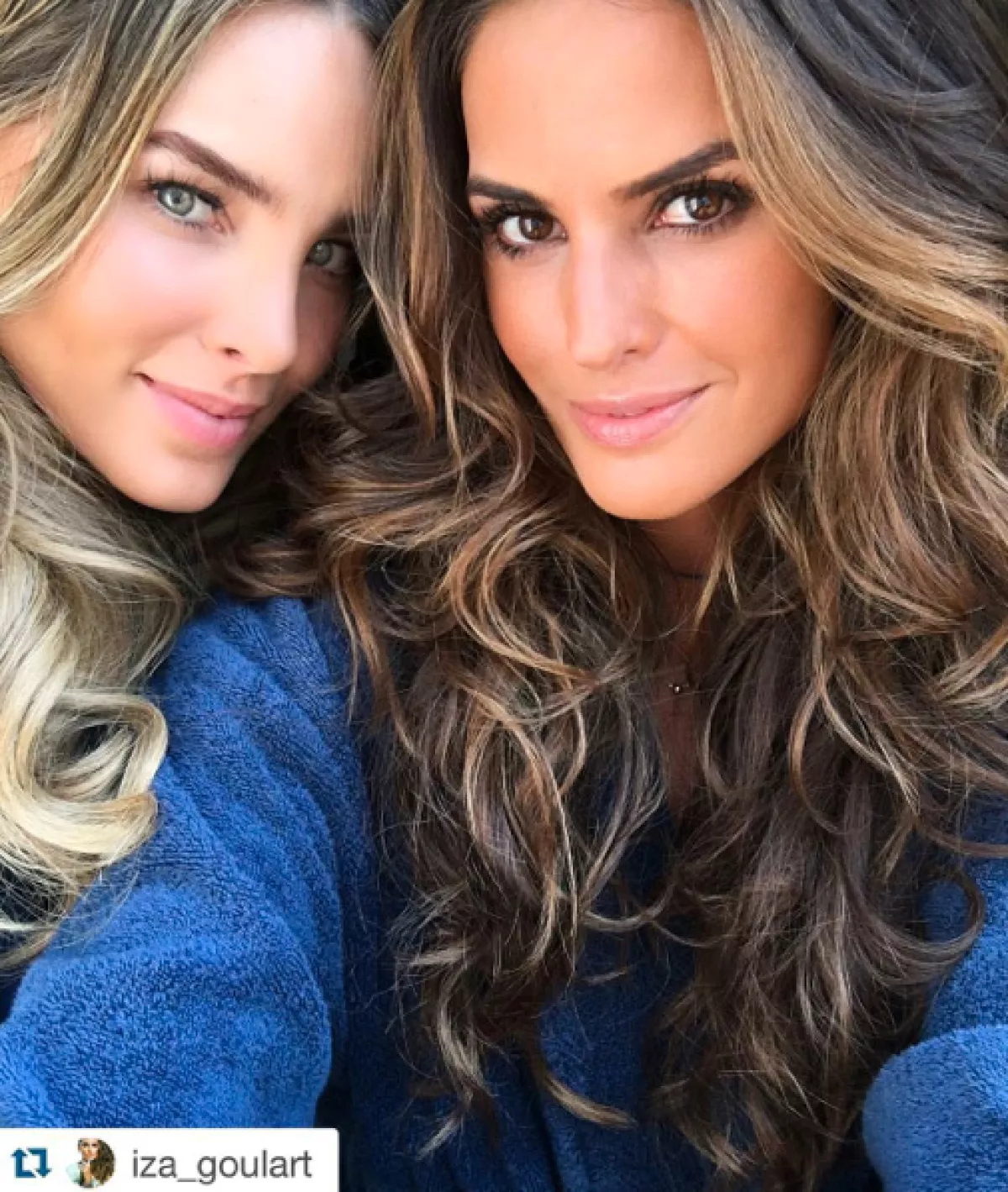 Belinda e Iza Goulart se tomaron una selfie desde el set.