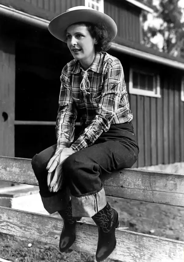 LENI RIEFENSTAHL (1902-2003). German photographer, director and actress. Photographed in a cowboy outfit in California, 1939.