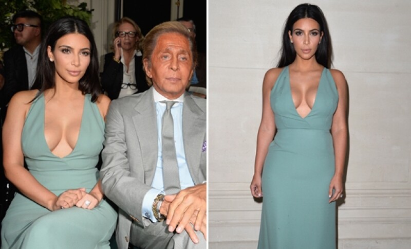 Kim Kardashian en front row de pasarela de Valentino.