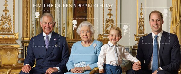 Para conmemorar el 90 aniversario de la reina Isabel II, la corona ha lanzado estampillas especiales.