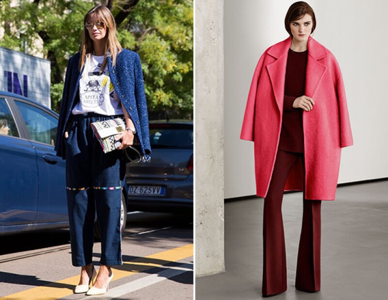 Un saco oversize será tu mejor aliado para Otoño-Invierno 2015. Vemos cómo la top blogger Miroslava Duma lo combina con denim, t-shirt, y el clutch Braccialini de Gherardini. Otra opción la encontrarás Max Mara.