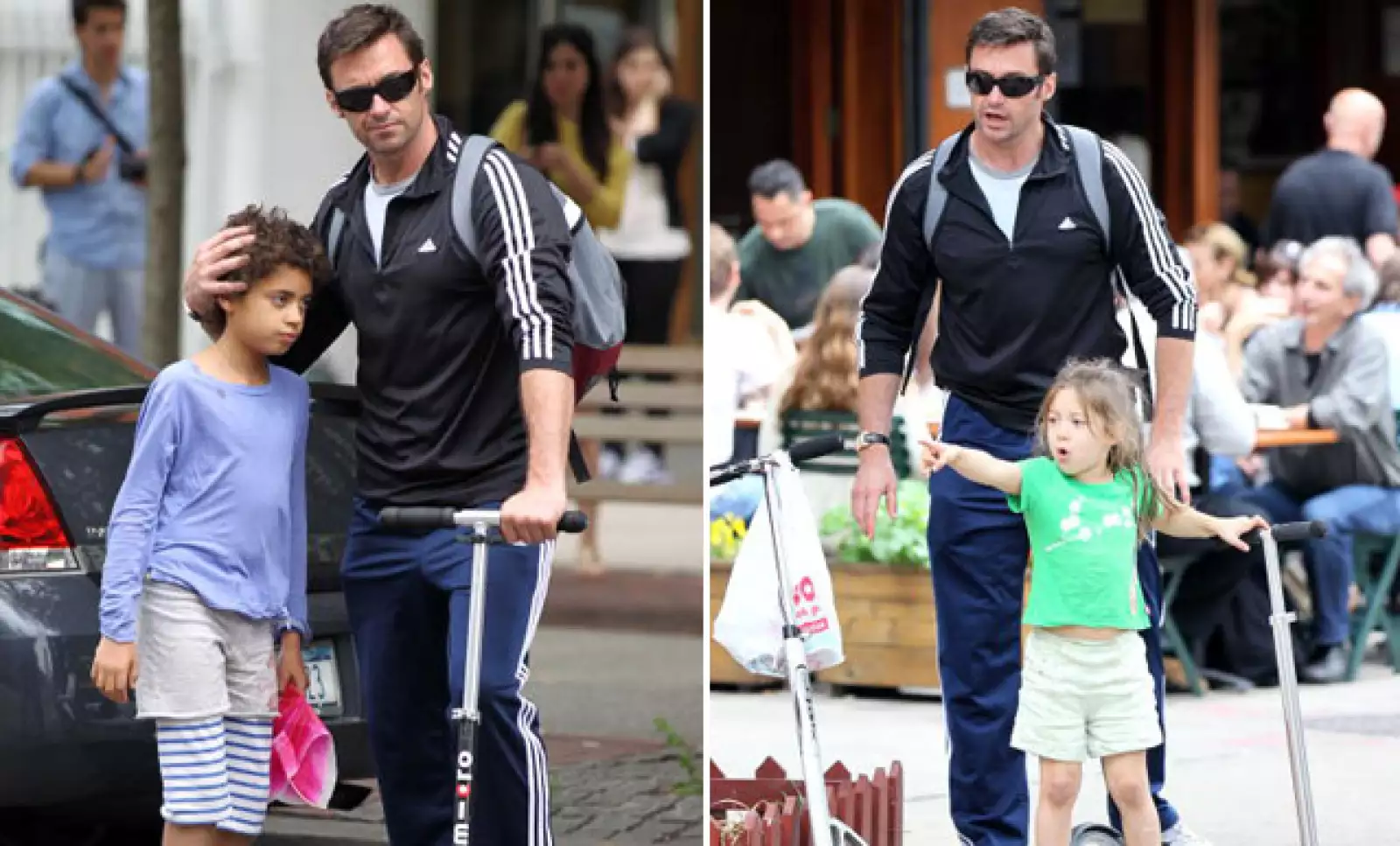 Hugh Jackman es otro de los sensuales galanes que, aunque no puede tener hijos propios, no se quedó con las ganas y adoptó a un niño y a una niña junto con su esposa.