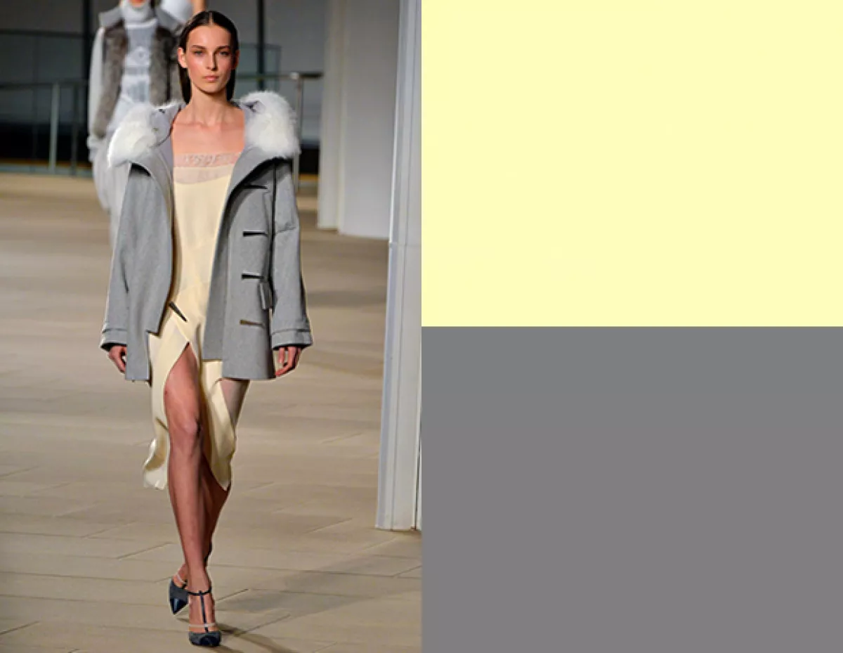 Amarillo y gris son un buen complemento.
