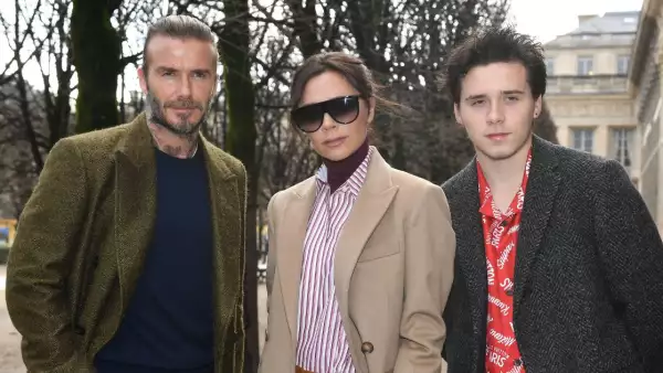 David, Victoria y Brooklyn Beckham