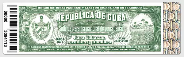 Sello de garantía de la República de Cuba
