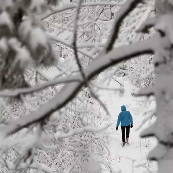 una persona camina en un parque en milwaukee