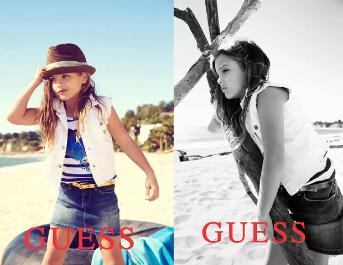 A sus escasos seis años de edad Dannielynn ya es la imagen de la marca Guess.