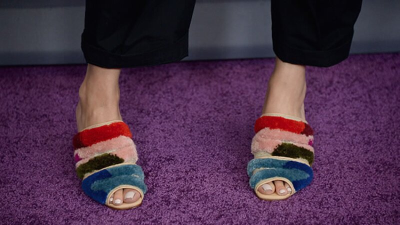 Furry faux shoes
