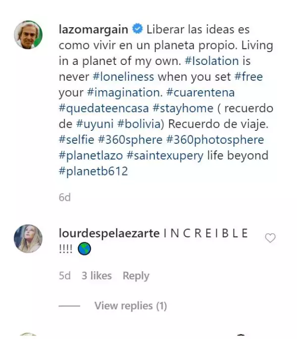 Instagram de Lorenzo Lazo