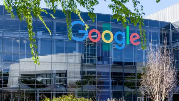 Google sign on the building at Google's headquarters in Silicon Valley .