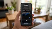 La imagen muestra la función de voz en vivo. Esta funciona para que el iPhone utilice la voz del usuario para responder en Face Time y otros medios.