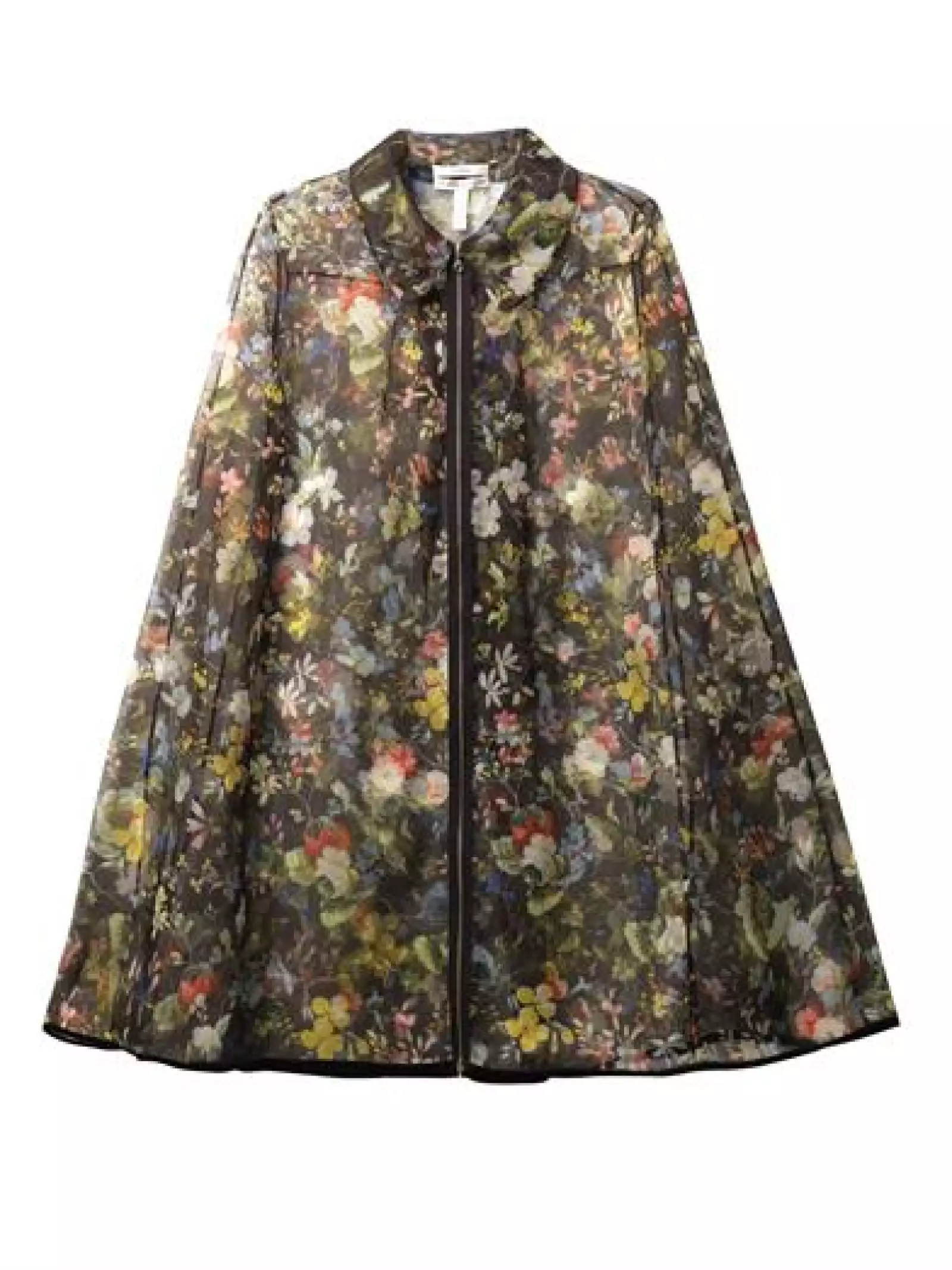 Una especie de capa y abrigo de organza con estampado floral de Erdem con el que lograrás verte muy chic.
