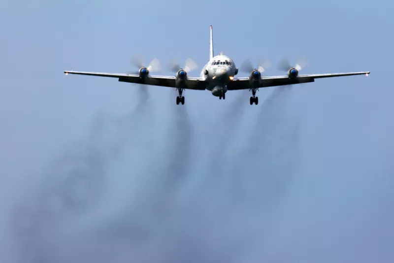 Ilyushin IL-20 of russian air force landing at Kubinka air force base.