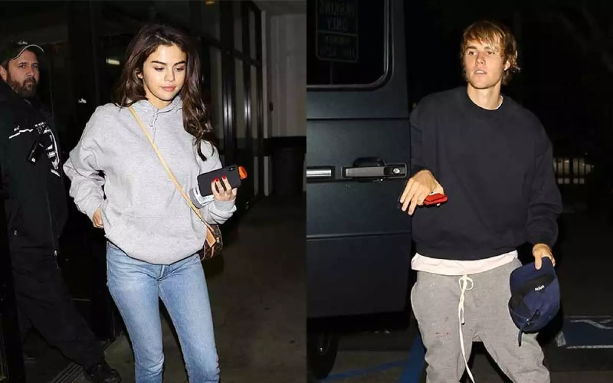 Selena Gomez y Justin en Hockey
