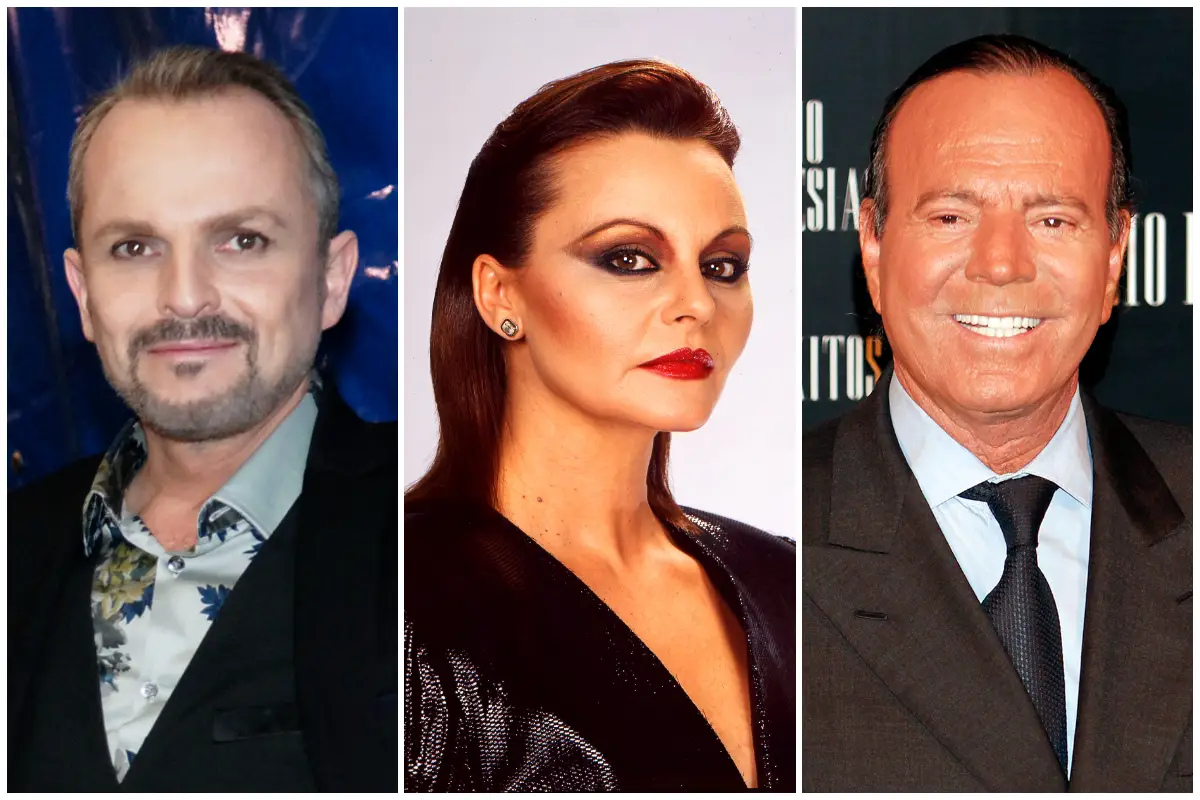 Miguel Bosé, Rocío Dúrcal y Julio Iglesias  