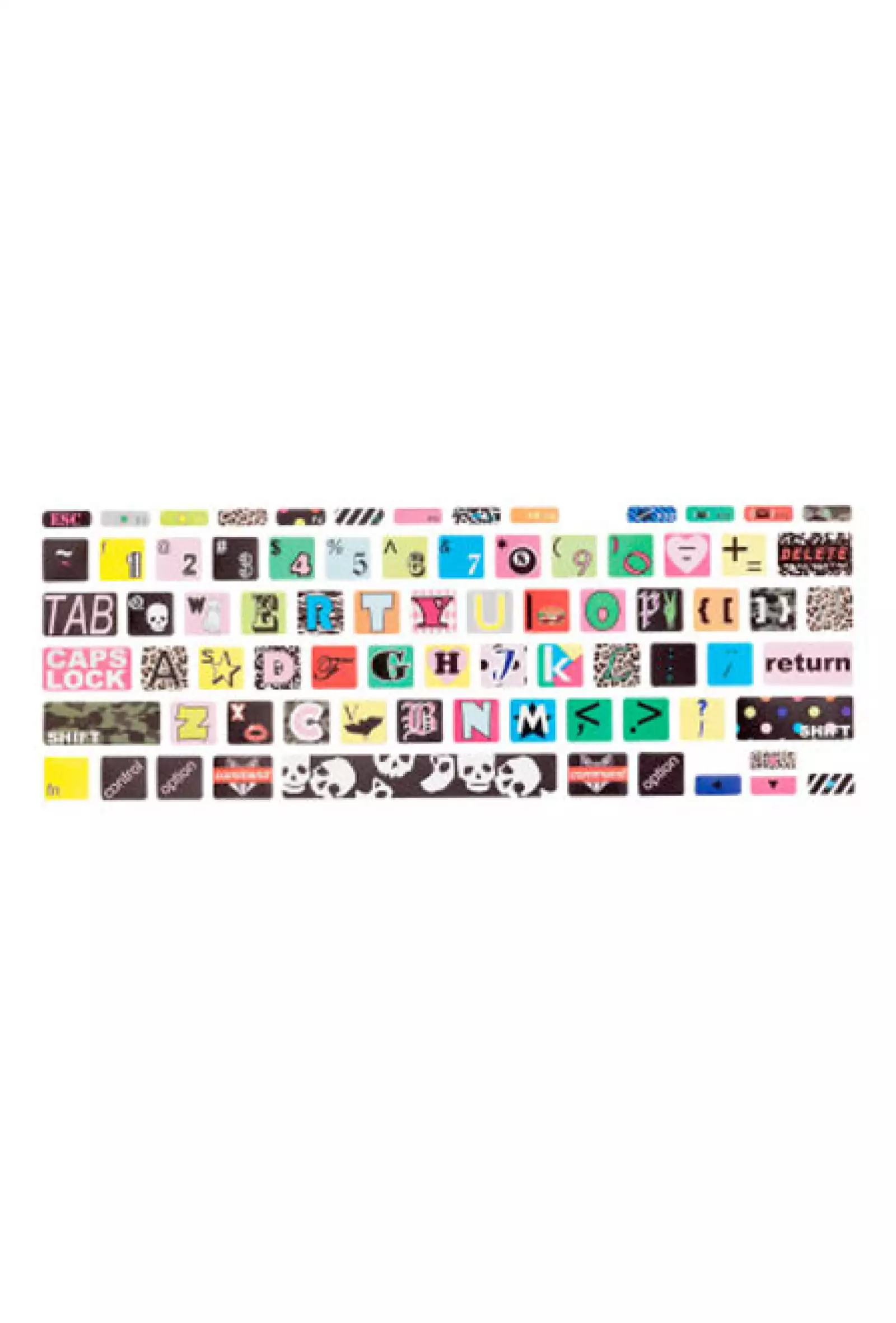 Divertidas letras de H&M para el teclado de una laptop.