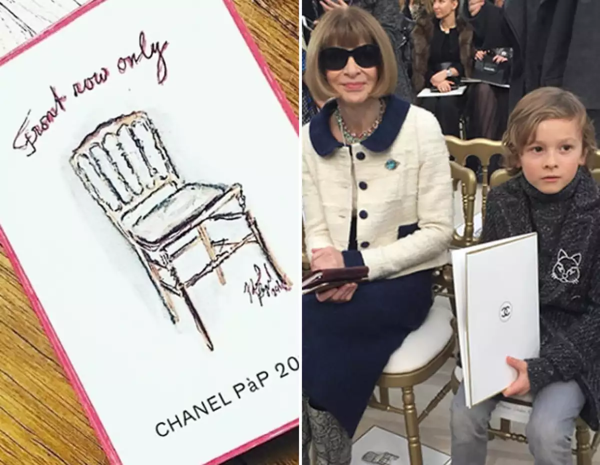 Las redes sociales explotaron con el hasthago #frontrowonly en la que estuvieron Anna Wintour y Hudson Kroenig.