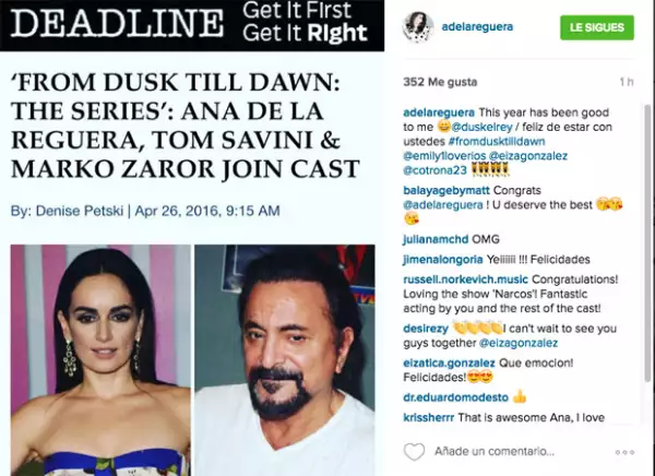 La actriz dio a conocer la noticia a través de su cuenta de Instagram.