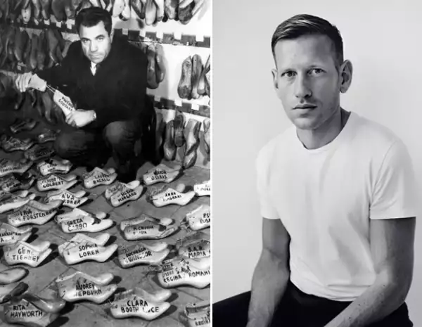 Ayer y Hoy: Salvatore Ferragamo (izq.) y el nuevo diseñador de calzado de mujer Paul Andrew (der.).