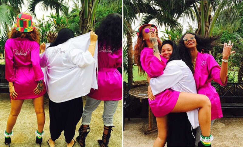 Días antes de la boda Rihanna mostró su gusto por la fiesta, y la marihuana.