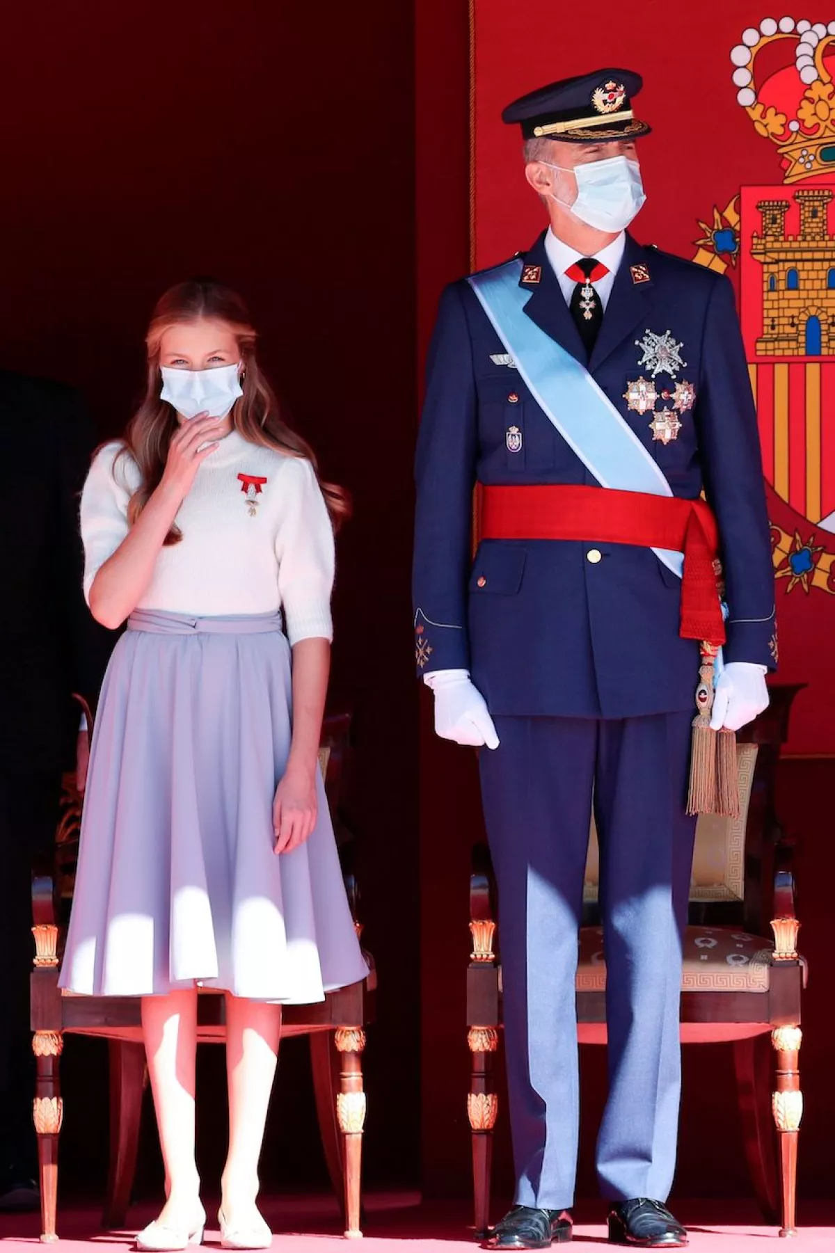 Spanish National Day military parade at Royal Palace, Madrid, Spain - 12 Oct 2020