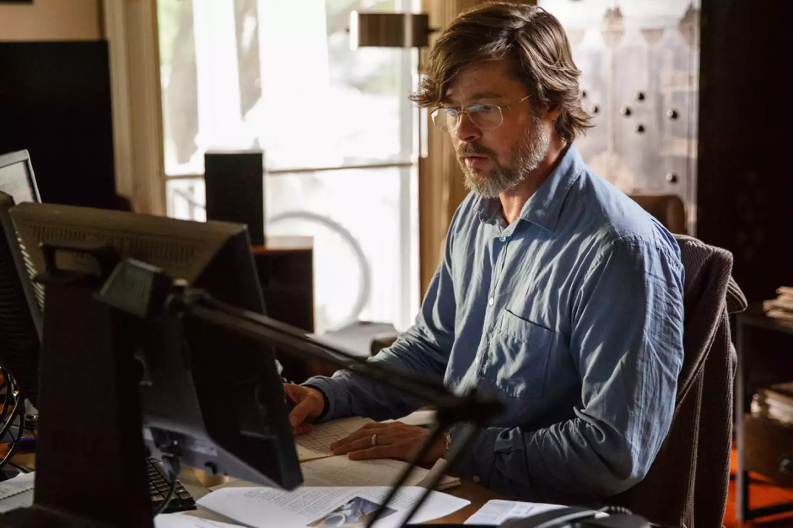 Brad Pitt en la película the big short 