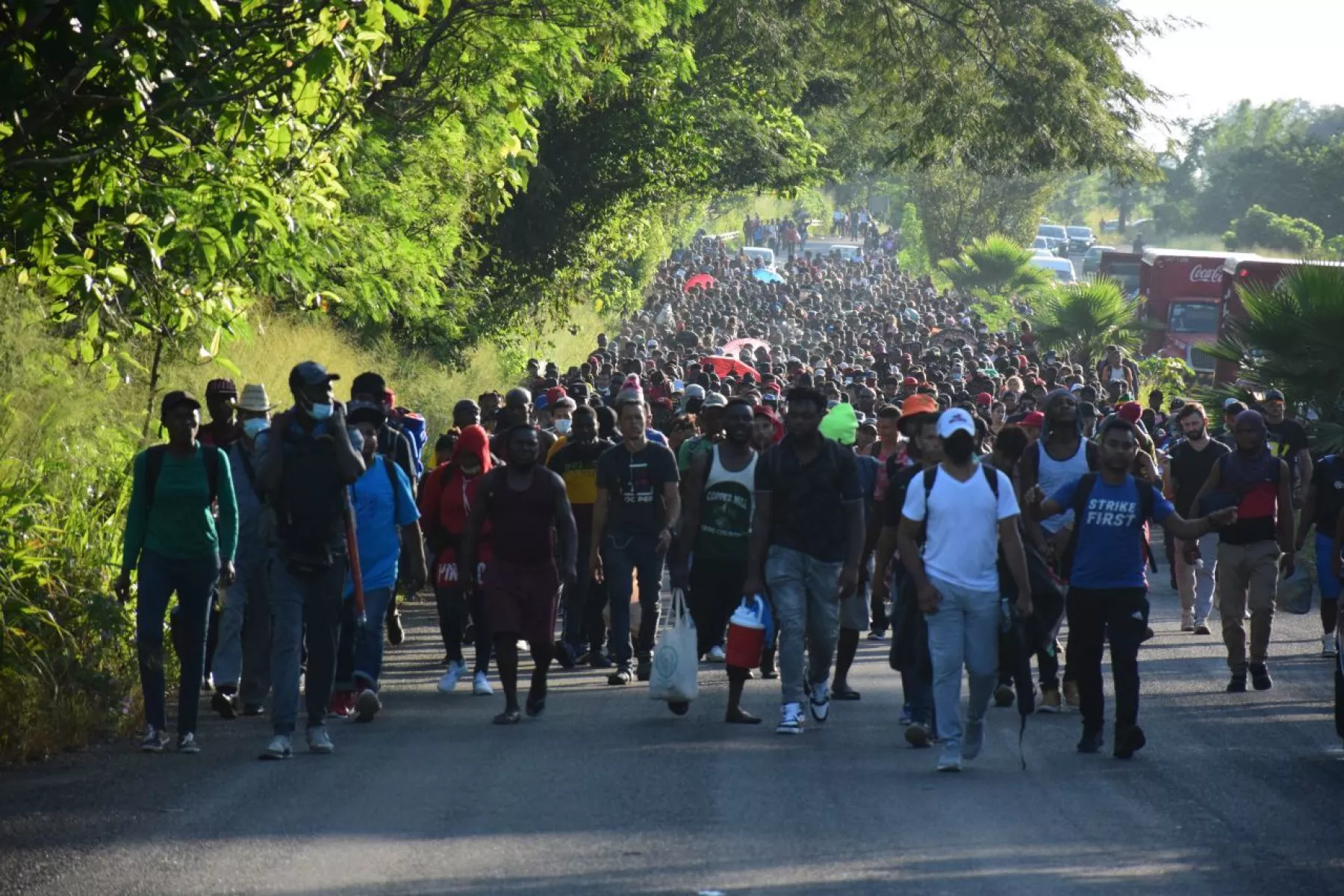 Desde la  Frontera Sur de México sale una caravana migrante de las distintas nacionalidades rumbo a la Ciudad de México. 