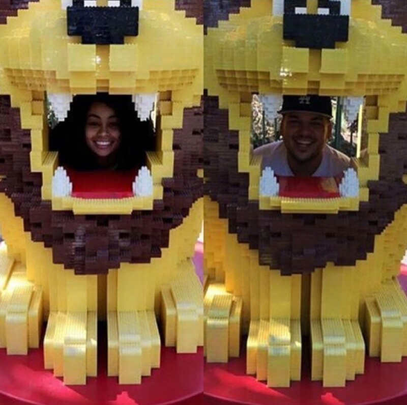 Rob Kardashian y Blac Chyna en Legoland.