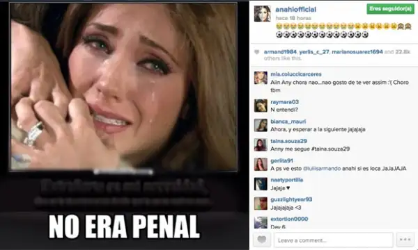 Anahí se sumó a los comentarios con esta imagen.