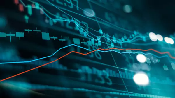 Financial stock market investment trading graph. Candle stick graph chart. Currency exchange rates. Bullish point, Bearish point. trend on technology abstract background