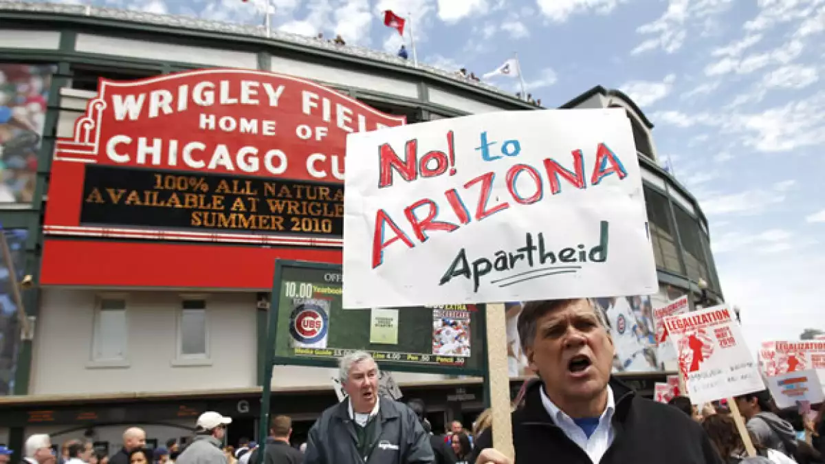 Manifestiación a favor de los migrantes en Arizona