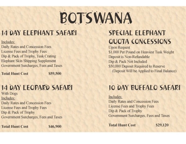 Precios del Safari.
