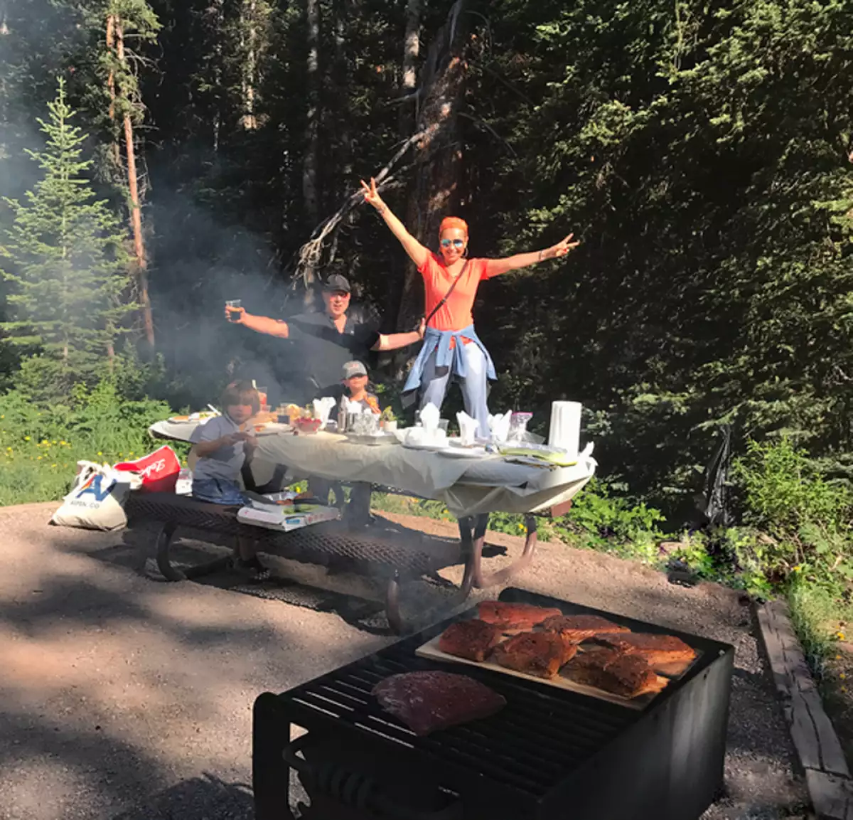 Thalía y su familia en Maroon Bells, Colorado.