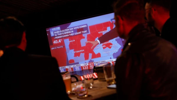 U.S. expats gather in a bar to follow U.S. midterm election result, in Mexico City