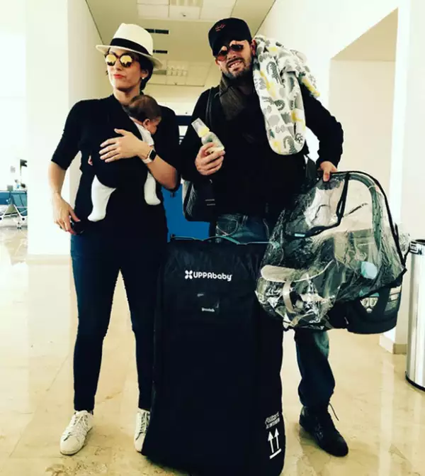 El pequeño Luciano ya conoció a su tió, el actor Mane de la Parra.