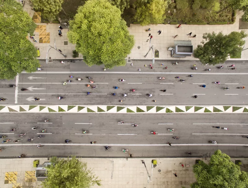 People cycling at the street