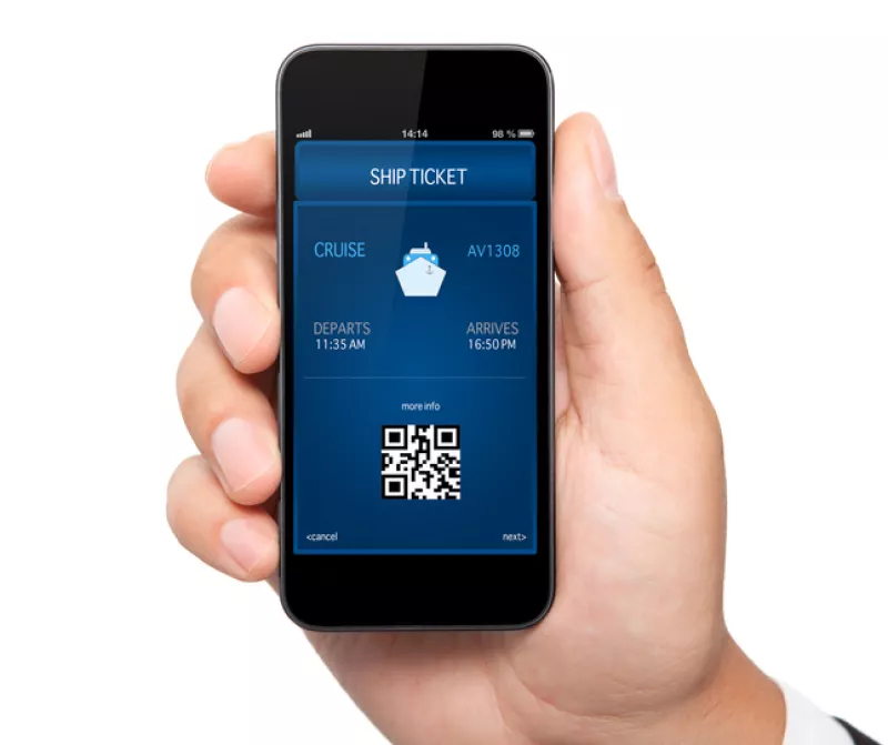 man hand holding the phone  with a mobile wallet