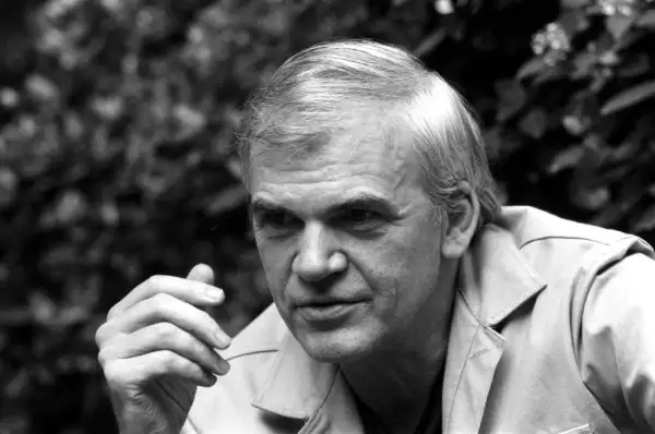 The close-up of Milan Kundera, NB 186204, in Paris, France on August 02nd, 1984