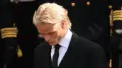 Marius Borg en el funeral del rey Harald V