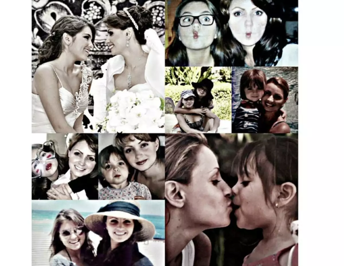 Con su mamá, Angélica Rivera.