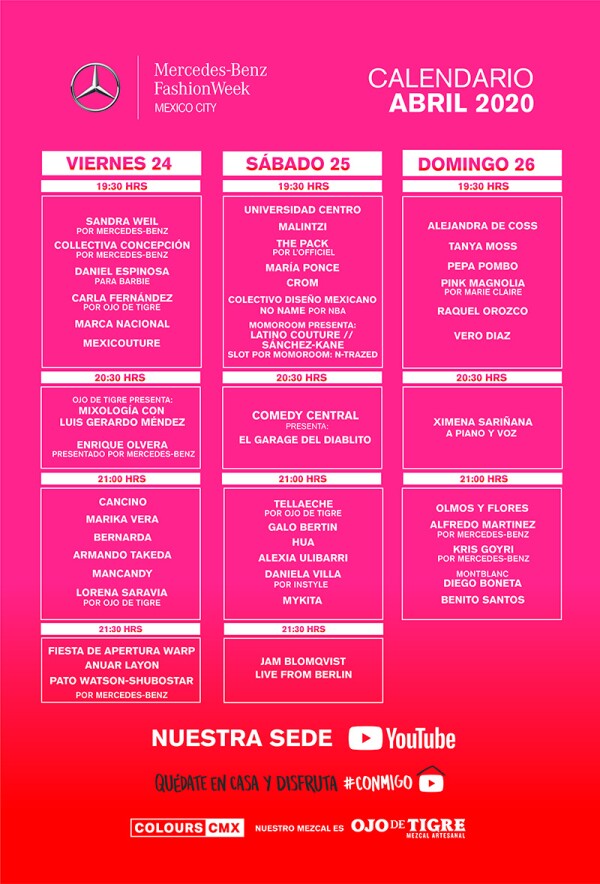 CALENDARIO AMBFWMX ABRIL 2020