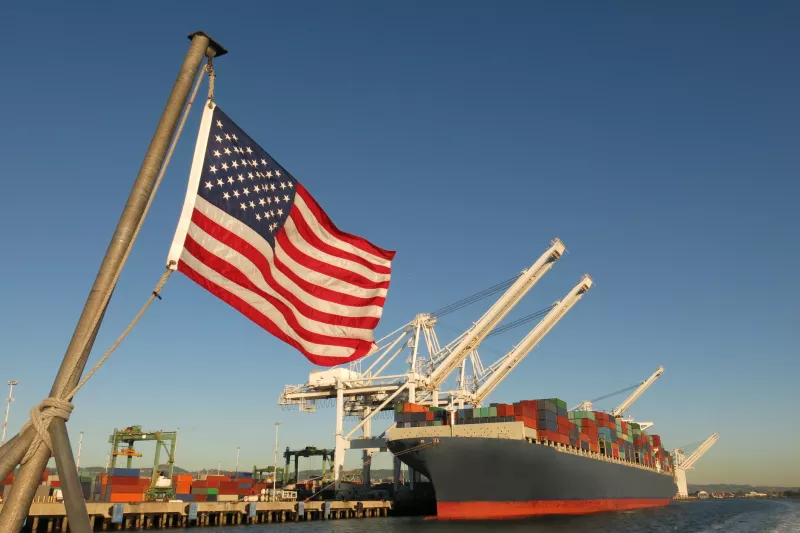 Puerto marítimo en Estados Unidos. 