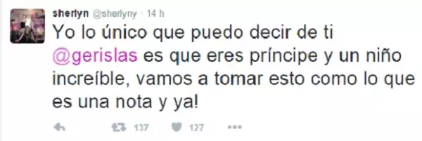 La actriz respondió con este tuit.