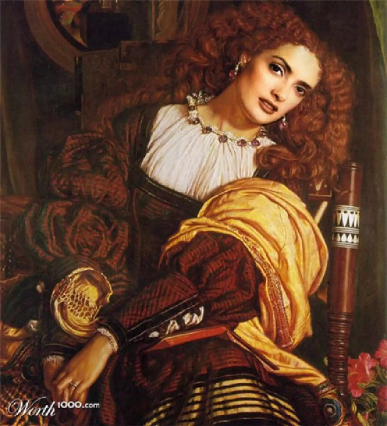 Salma Hayek se convirtió en Il Dolce Far Niente, de 1860, gracias al photoshop y al concurso de la página web Worth1000.com.