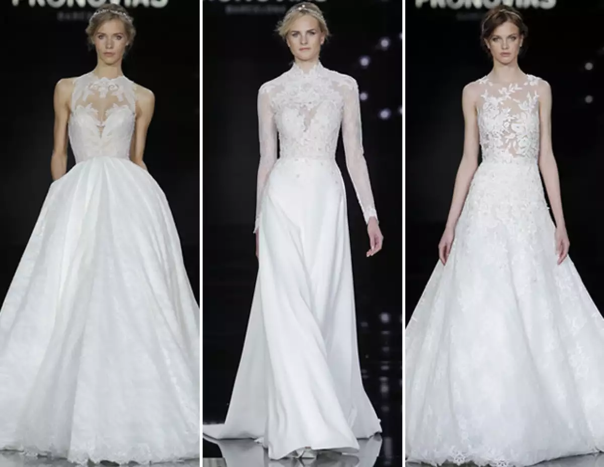 Los bodices de encaje y faldas en A fueron de las principales tendencias para 2017.