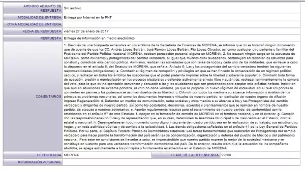 La solicitud