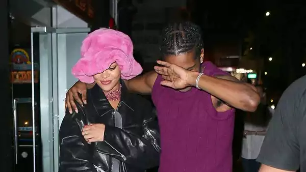 Rihanna y A$AP Rocky saliendo de su date en Nueva York.